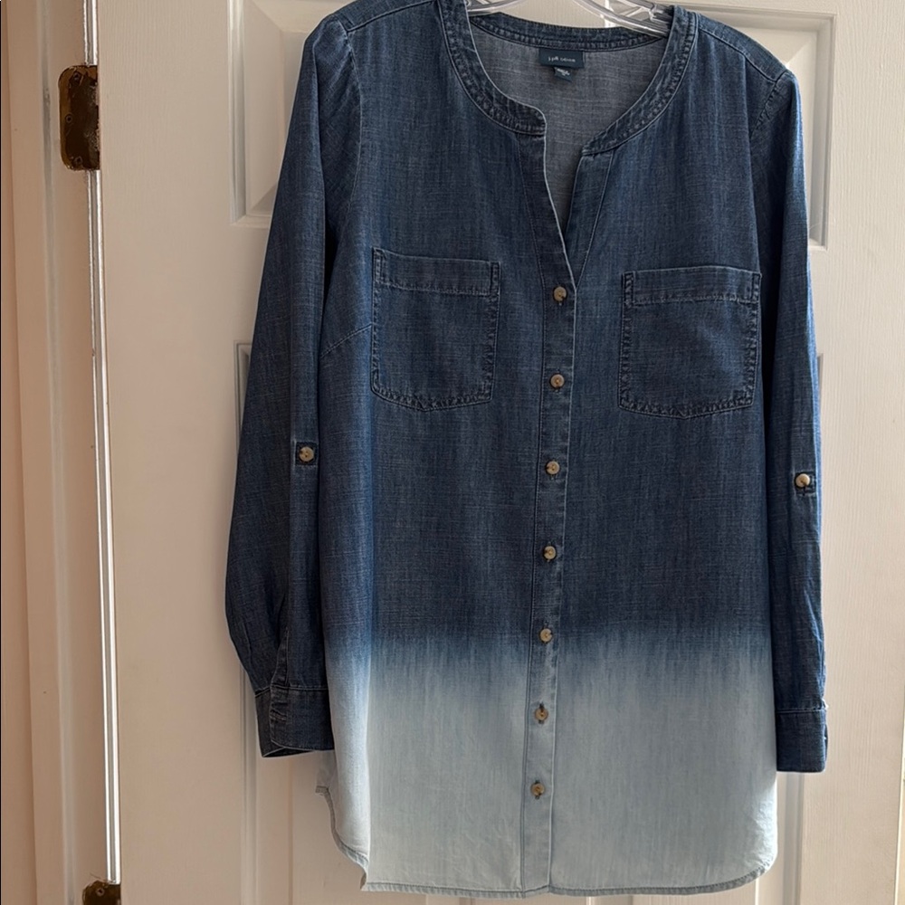J. Jill Blue Ombre Button Down Shirt